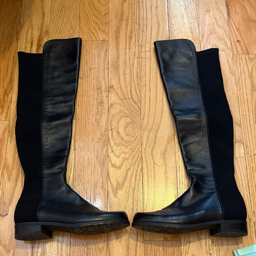 Stuart Weitzman 50/50 Black Over-the-Knee Boots